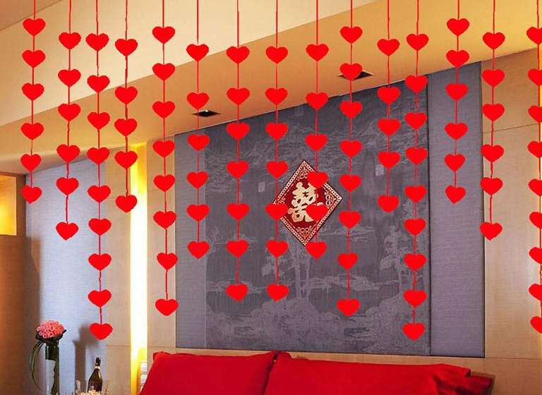 Heart curtain DIY non-woven flower curtain