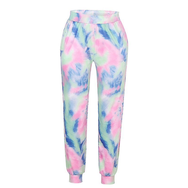 Women's Split Printed Tie-dye Casual Pants