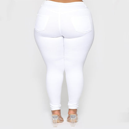 Fashion Ladies Wish Solid Color Plus Size Pants