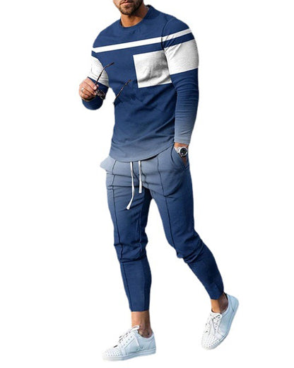 New Sweater Suit Men's Casual Round Neck 3D Printing