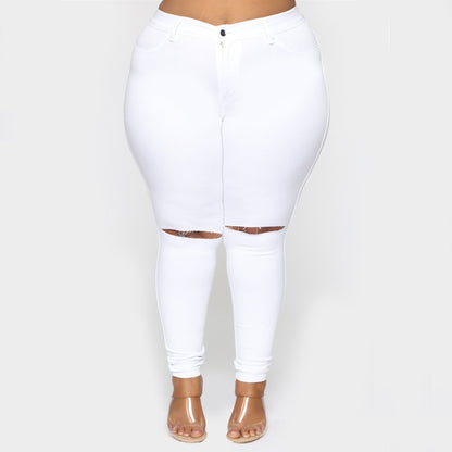 Fashion Ladies Wish Solid Color Plus Size Pants