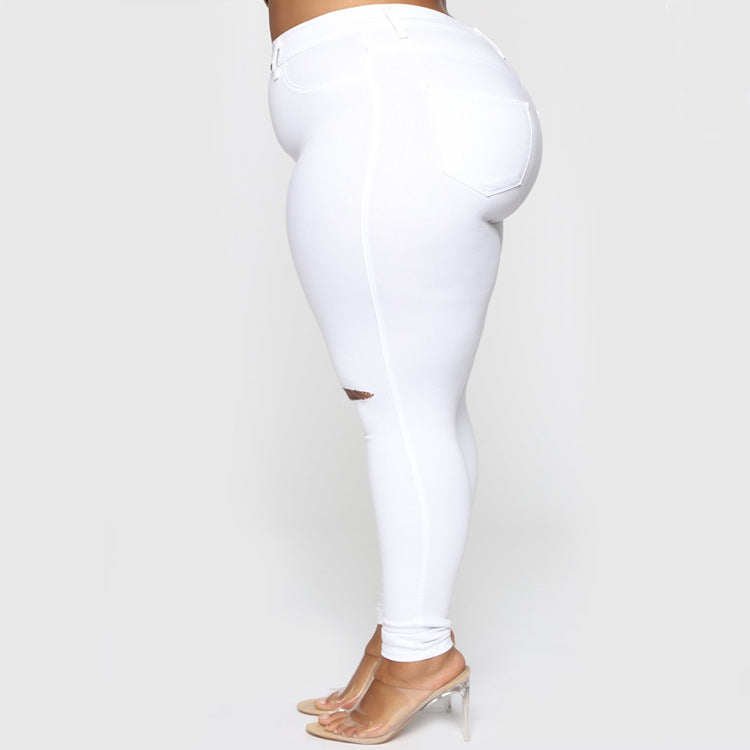 Fashion Ladies Wish Solid Color Plus Size Pants