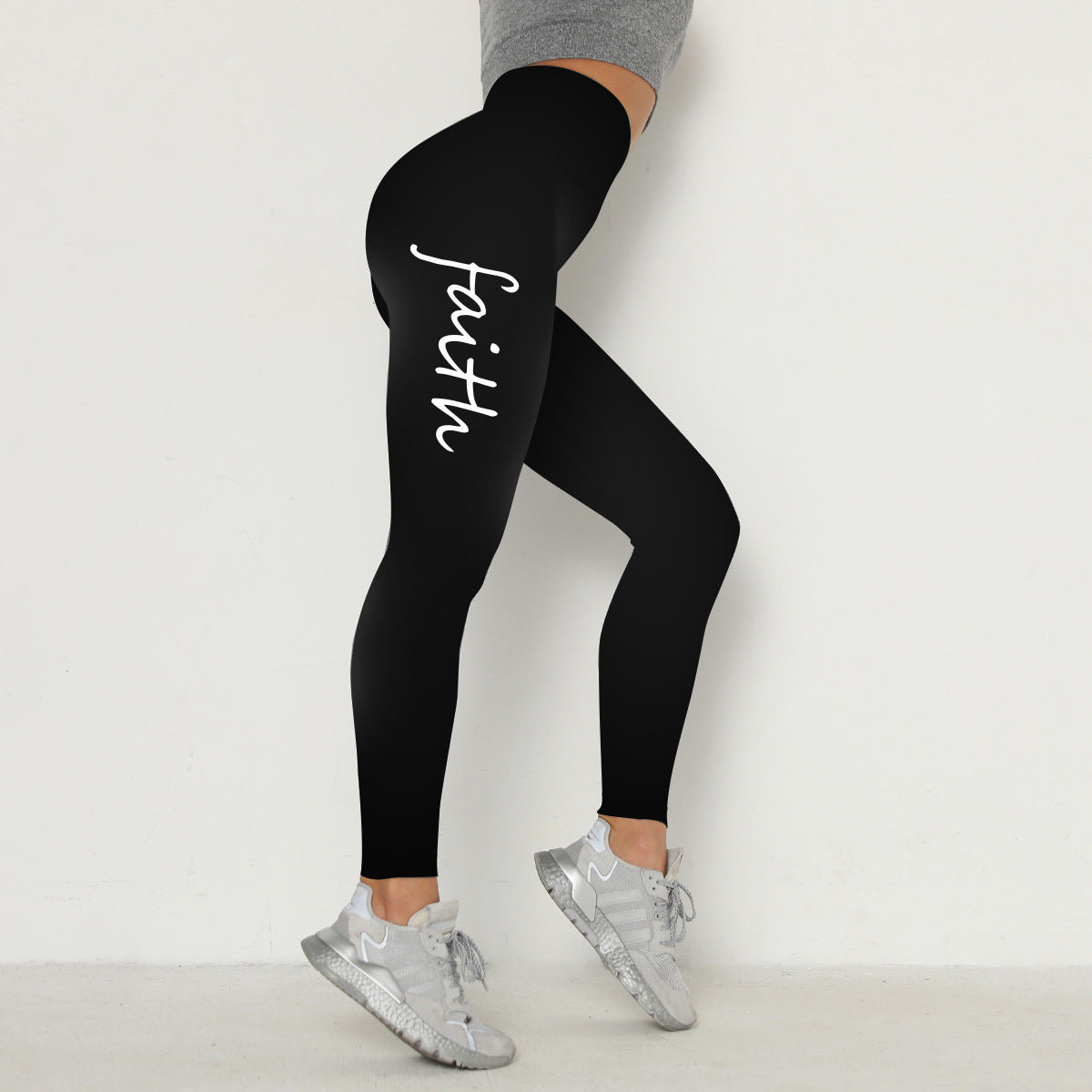 Waist Letter Printed Leggings Hip Lifting Stretch