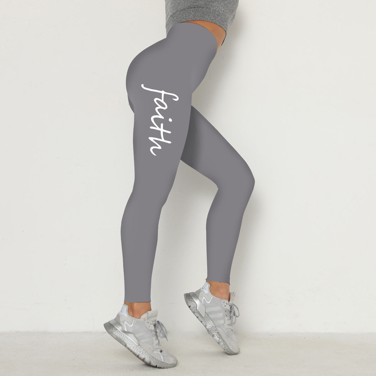 Waist Letter Printed Leggings Hip Lifting Stretch