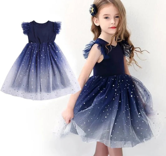 Summer Girl Dress Princess Star Sleeveless