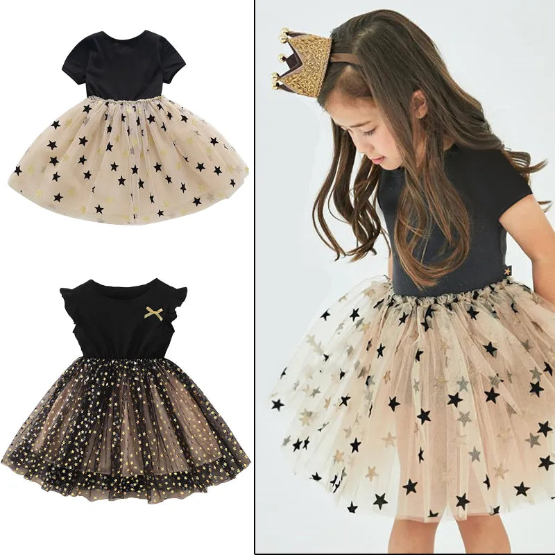 Girls Princess Dress Tutu Fluffy Elegant Dress