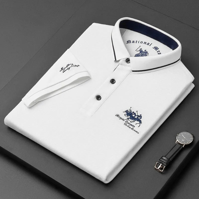 2023 New Embroidered Polo Shirt Men's High-end Luxury