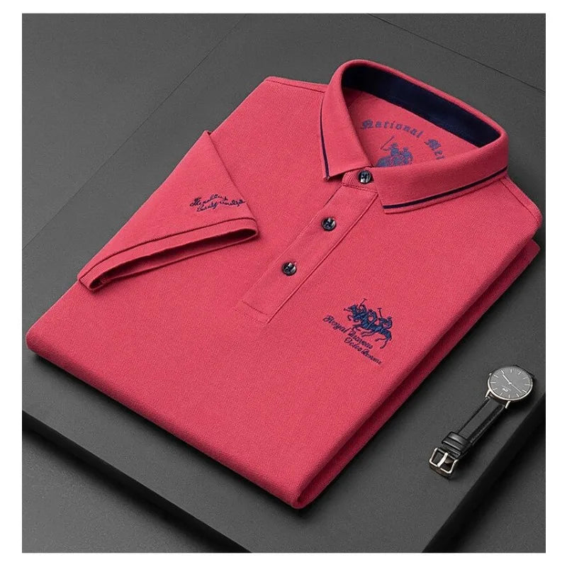 2023 New Embroidered Polo Shirt Men's High-end Luxury