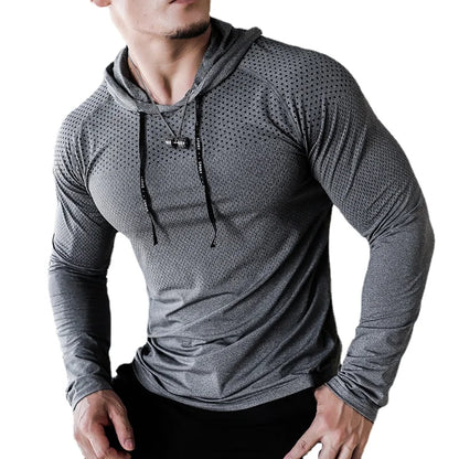 Mens Fitness Tracksuit Running Sport Hoodie Gym