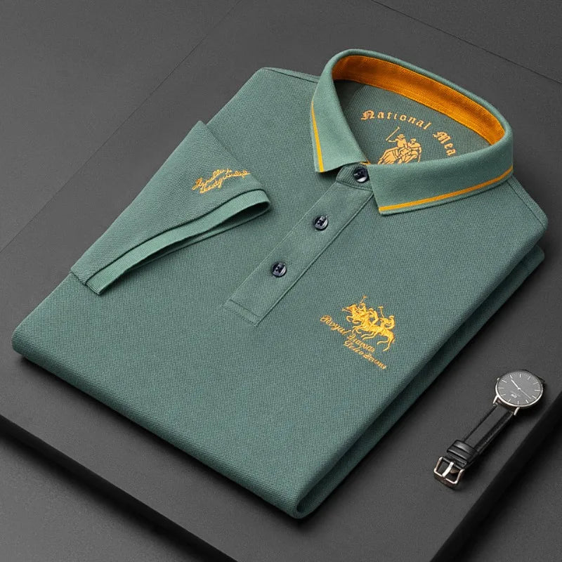 2023 New Embroidered Polo Shirt Men's High-end Luxury