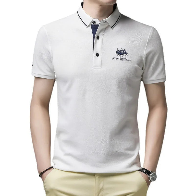 2023 New Embroidered Polo Shirt Men's High-end Luxury