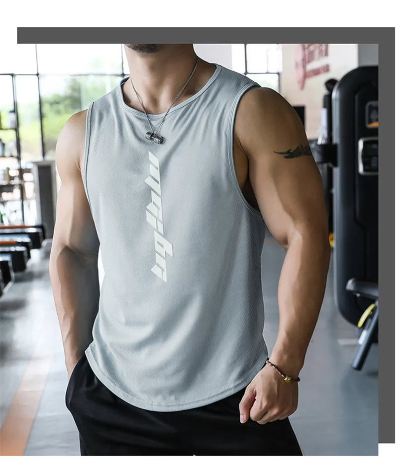 NEW Fitness Sports Tank Tops Men Gyms Workout Sleeveles Shirt