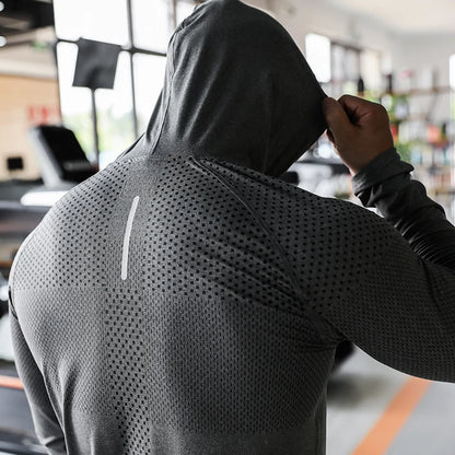 Mens Fitness Tracksuit Running Sport Hoodie Gym