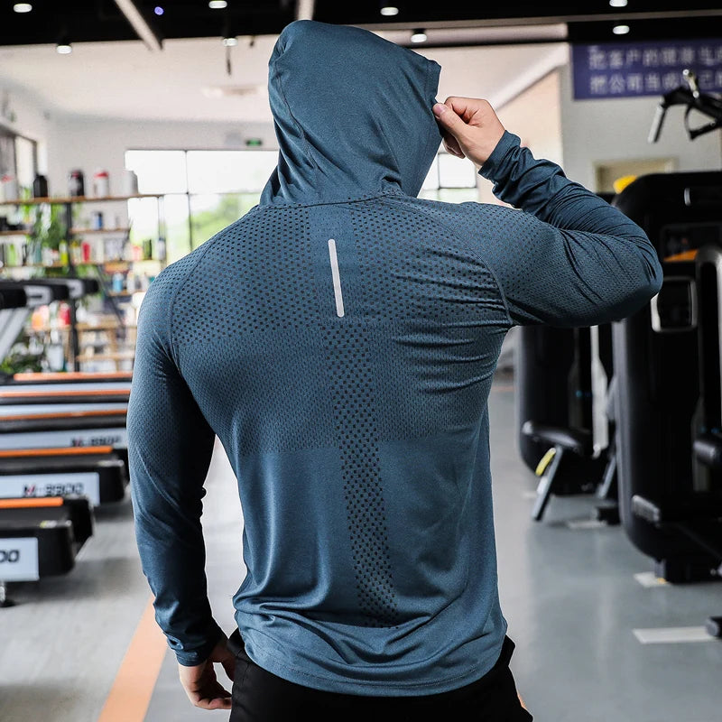 Mens Fitness Tracksuit Running Sport Hoodie Gym