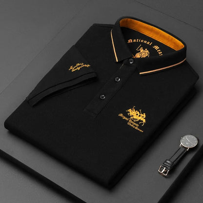 2023 New Embroidered Polo Shirt Men's High-end Luxury