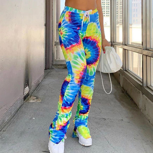 Women's Fashion High Waist Printed Pants